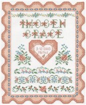 Traditional Girl Birth Sampler DMC