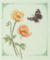 Poppies and Butterfly (?) by Anchor