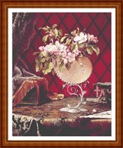 Classic Cross Stitch - fr 192 Apple Blossoms in a Nautilus Shell