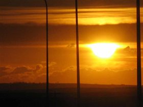 Закат - съемки из окна машины на скорости 110-120 км\час