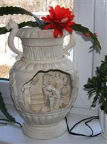 мой восхитительный кактус и любимая ваза-фонтан-светильник