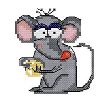 грустная мышка с сыром
