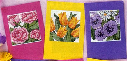 открытки с цветами (розы, тюльпаны, фиалки)
