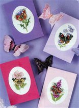4 открытки с бабочками