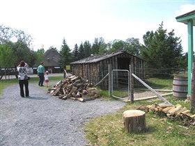 Украинская деревня. Поленница и летняя кухня