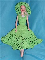 Зеленое платьице со шляпкой