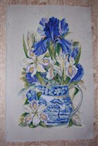 вышито по набору Cross Stich Collection: Elizabeth de Lisle 'Blue Rhapsody'