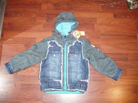 арт 5383 Куртка дм джинса с вельветом на флисе с 110 по 150