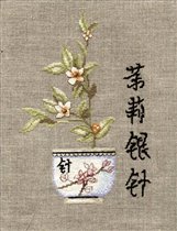 DMC, Vase with orchids.