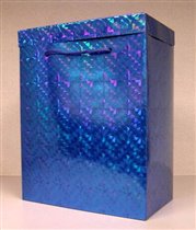 Голографическая подарочная коробка Синяя 5 цветов в пачке 