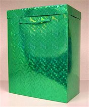 Голографическая подарочная коробка Зеленая 5 цветов в пачке 