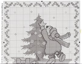 Мышка украшает елку - схема 1