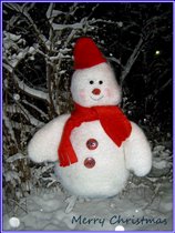 снеговик в подарок открытка 2007