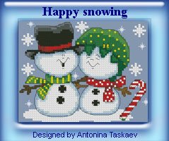 Happy snowing! - 70 на 55 крестиков, 14 цветов