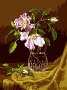 Ваза с кустовыми розами (Мартин Дж. Хид) (G712)
