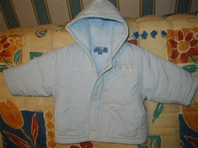 12-18 мес. тепленькая куртка на флисе нежно голубого цвета, новая