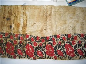 льняной самотканый холстик  со старинной вышивкой