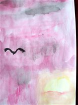 Закат (акварель)