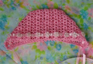 pink flowers crochet lace bonnet pink c