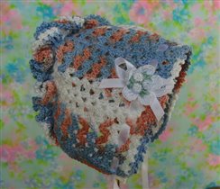 venise rose blue ruffled crochet lace bonnet a