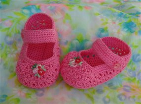 venise rose crochet lace mary jane booties b