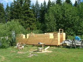 Баня. Половина сруба.