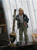 Самоварчик тульский да на березовых чурочках!