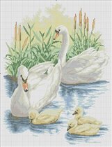 Vervaco70685-Swan Family on the River