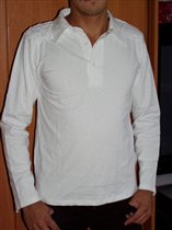 Белая рубашка стрейч, цвета: белый и черный