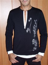 Рубашка мужская стрейч, цвета: белый и черный