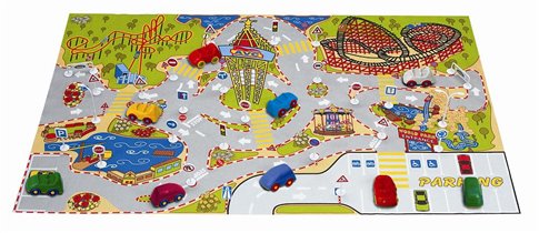 01/854	Игра настольная с дорожными знаками	 419,00   Коврик с дорожными знаками и 4 машинками (31 предмет)  Размер: 103 х 63