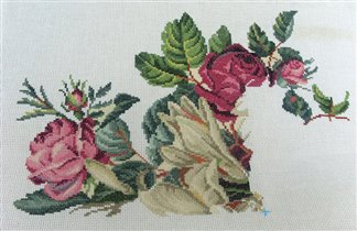 Будущая подушка с розами работа Нади - Svena