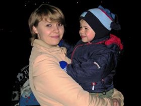 Дима с мамой в Орехово у бабушки - 1 год и 9 месяцев