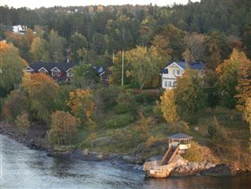 Дачки на острове в пригороде Стокгольма. 