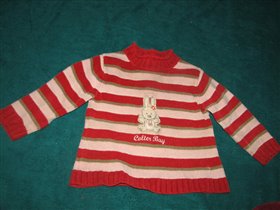 свитер с зайчиком р-р 86см,цена 200р