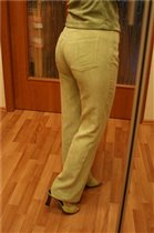 брюки из оливкового вельвета