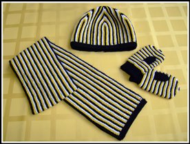 Шарф, шапка и варежки на 2х-летку