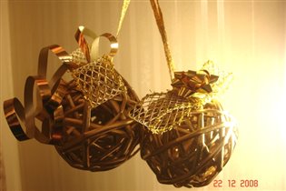 ёлочные игрушкаииз серии 'Золотые шары'