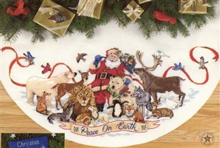 Santa's wildlife tree skirt 8565