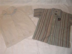 полосатая ПРОДАНА, льняная рубашка 1-1,5года-150руб
