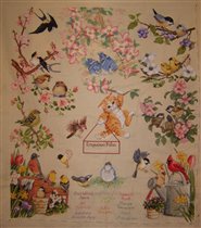 Птички в весеннем саду