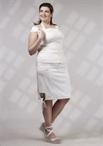 юбка 8405 белый с зелен (р.48–58)