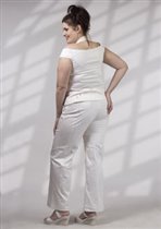 Брюки 8514 белые с сиреневым (р.48–58)