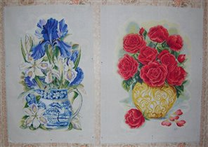 Cross Stich Collection 'Elizabeth de Lisle' - Blue Rhapsody и Say It With Roses