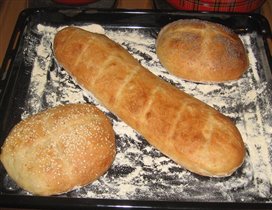 Багет (тесто месила в хлебопечке).