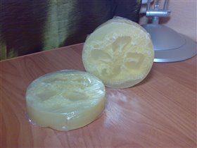 мыло с люфой, цитрусовое :))