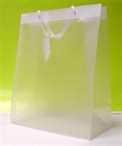 Подарочный пакет однотонный белый(жесткий пластик)
