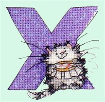 X for cross stitching cat