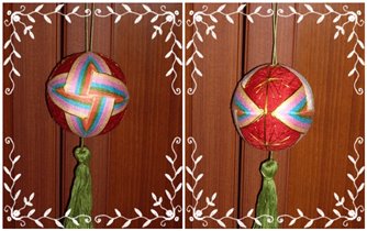 Японский шар Темари Моё произведение!:) можно использовать как украшение и как игрушку-погремушку (гремит).Waba 