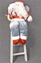 Мягкая игрушка 'Санта на лестнице' (ткань, дерево), 46 см
